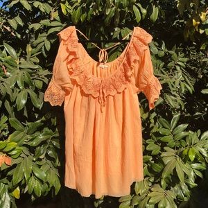 Tularosa revolve orange off shoulder mini dress